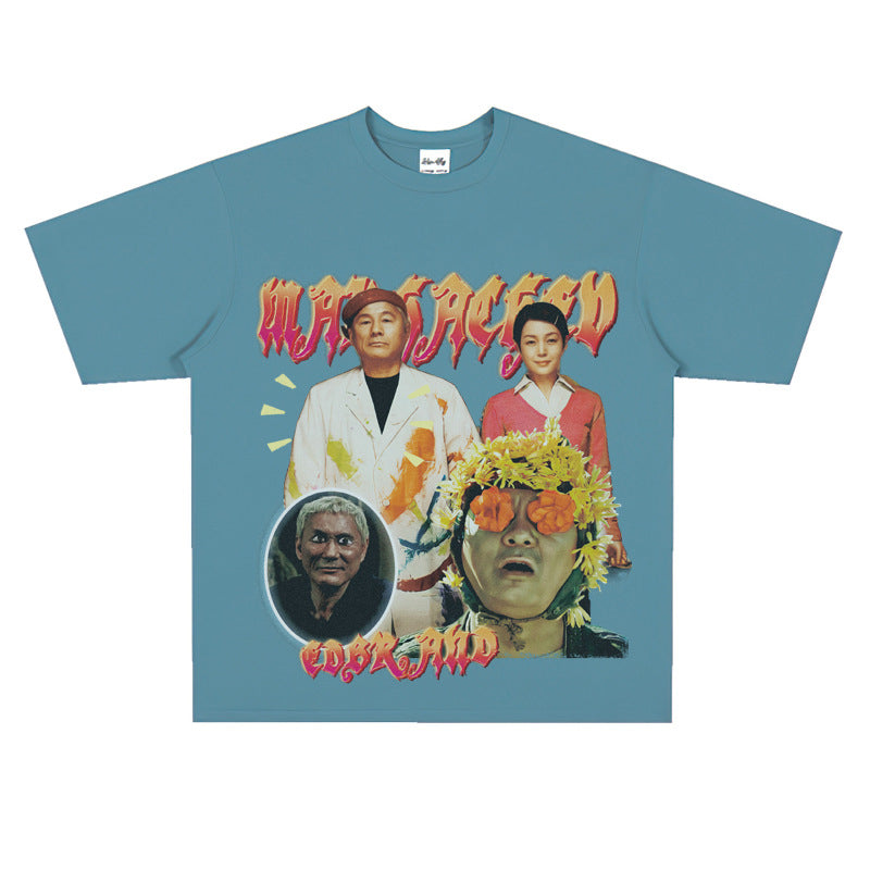 Film Star T Shirt Loose Heavy American Retro Street T-shirt