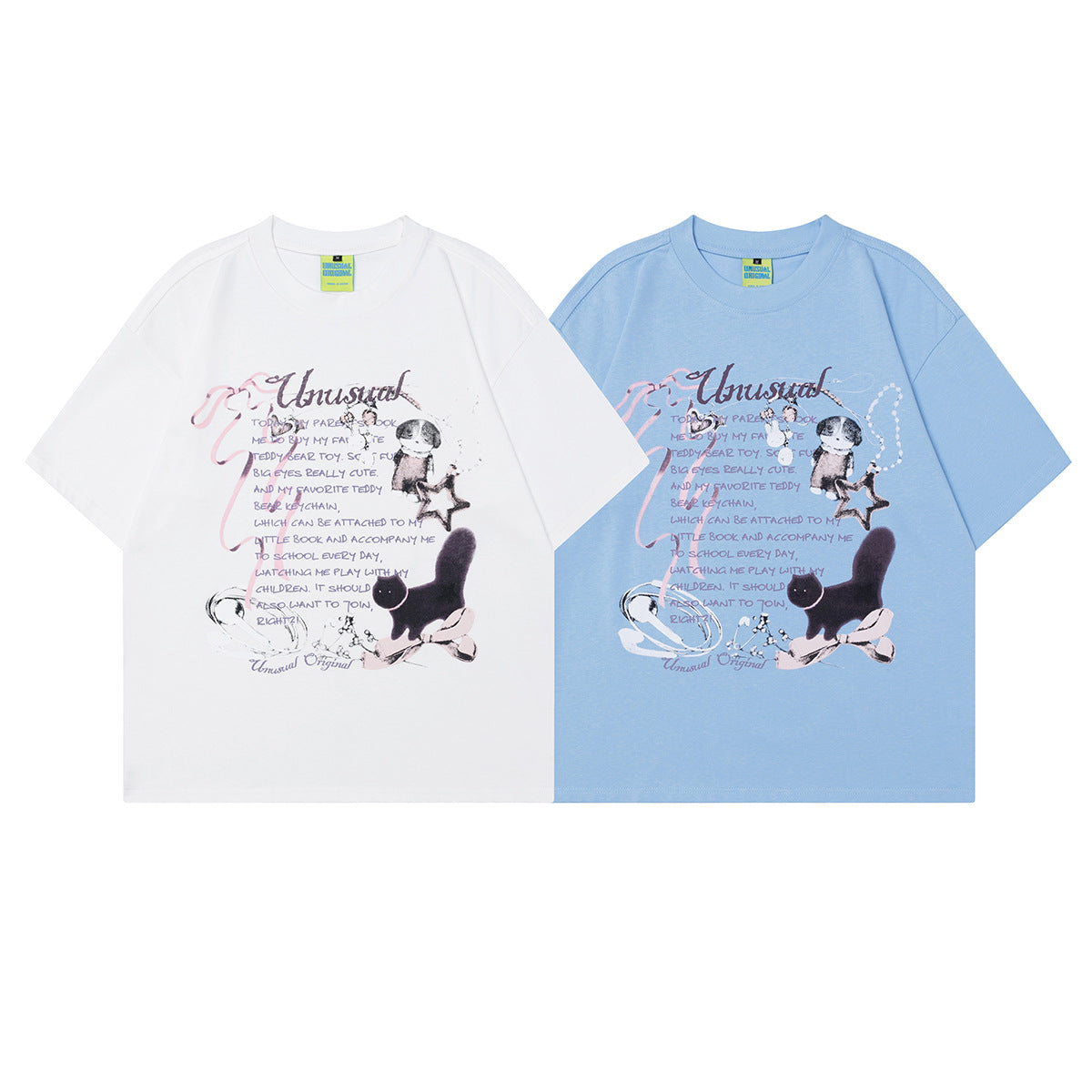 Unisex T-shirts Summer Cartoon Pattern Retro Men's Short Sleeve T-Shirt
