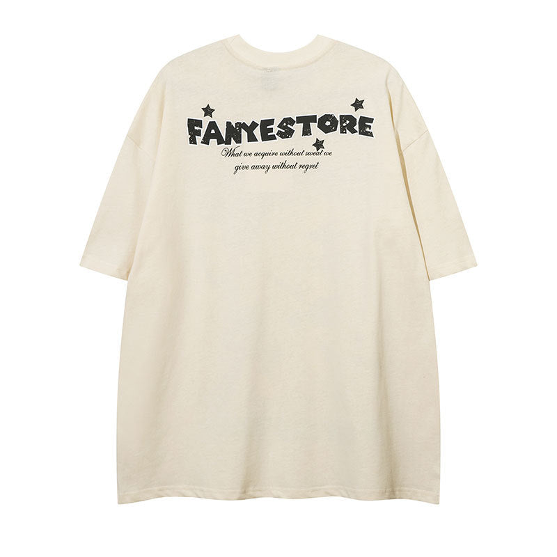 Vintage Tišö Rt Cartoon Printed Short Sleeve T-Shirt Summer Oversize Loose