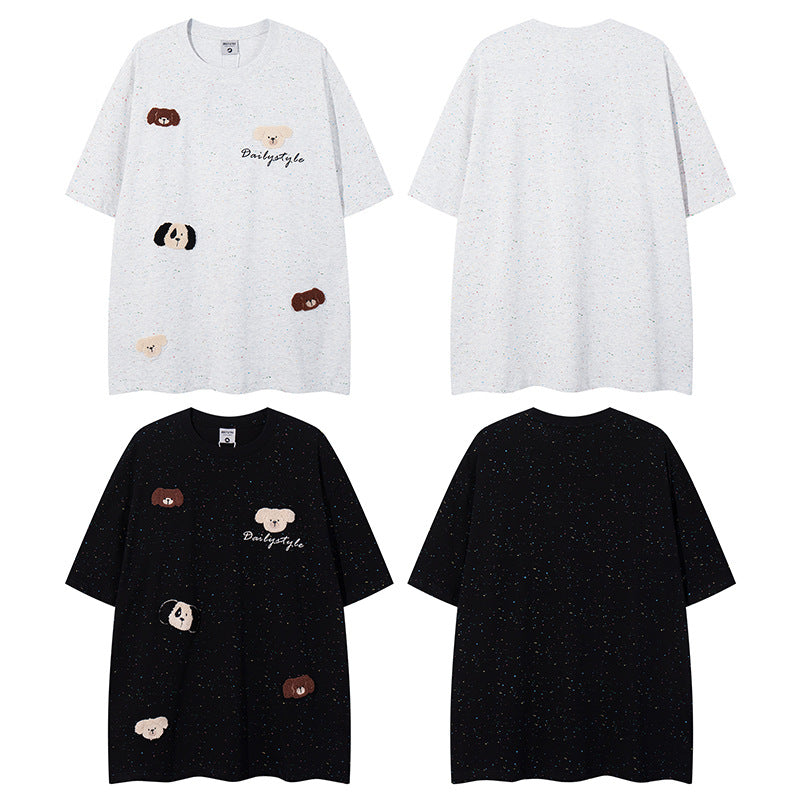 Nyc T Shirt Retro Puppy Crew Neck Short Sleeve T-Shirt Summer Oversize Casual Top