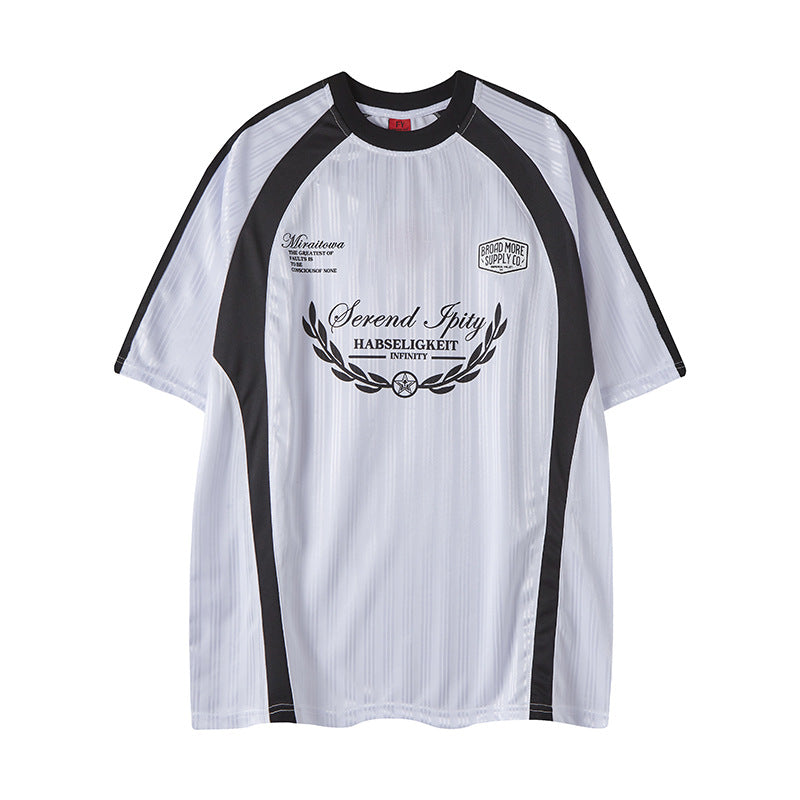 Vintage Usa Shirt Vintage Sports Jersey Alphabet Crew Neck Short Sleeve T-Shirt
