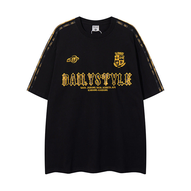Nyc T Shirt Vintage Embroidery Short Sleeve T-Shirt Summer Loose Oversize T-Shirt