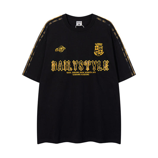 Nyc T Shirt Vintage Embroidery Short Sleeve T-Shirt Summer Loose Oversize T-Shirt