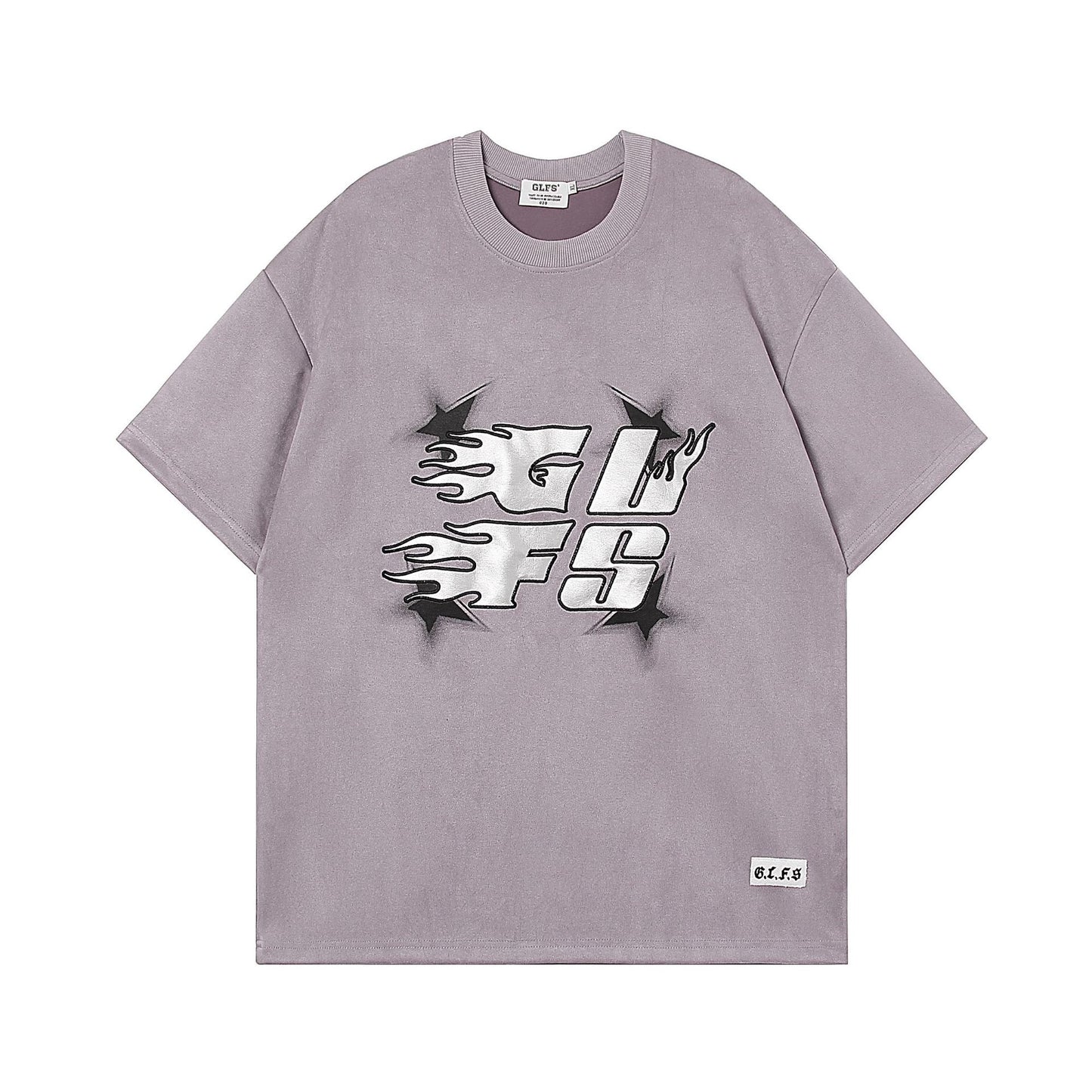 Unisex T-shirts Summer Embroidery Men's Loose Crew Neck Short Sleeve T-Shirt