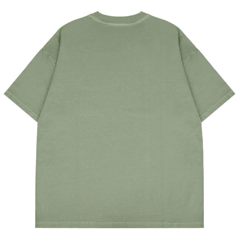 Vintage T Shirts Hip Hop Wash Old Short Sleeve T-Shirt Loose Vintage Oversize