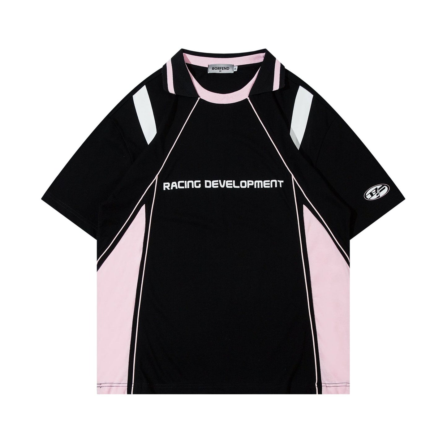 Racing oversized t shirt compound locomotive style t-shirt short sleeve