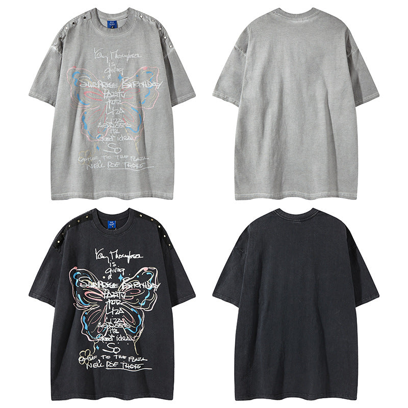 Nyc T Shirt Butterfly Short Sleeve T-Shirt Summer Loose Top