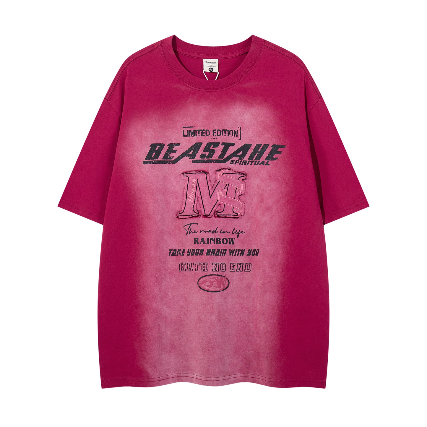 Distorted vintage summer short-sleeved t-shirt loose casual top