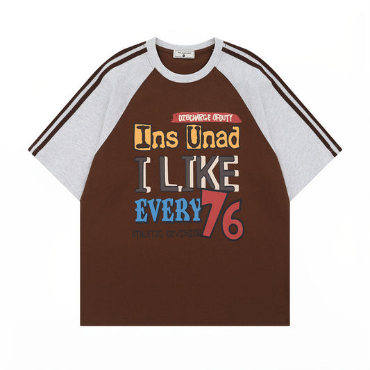 US drip outfits Summer Vintage Casual Loose Short Sleeve T-Shirts