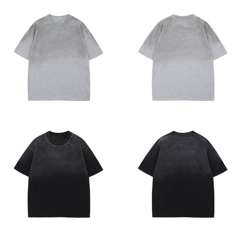 US drip outfits Summer Vintage Crew Neck Casual Loose Short Sleeve T-Shirts