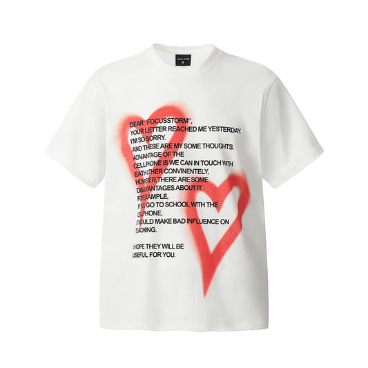 Marcas De Streetwear Love Letter Print Short Sleeve T-Shirt