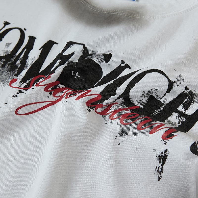 Nyc 1990 Shirt Summer Casual Letter Print Loose Short Sleeve T-Shirt