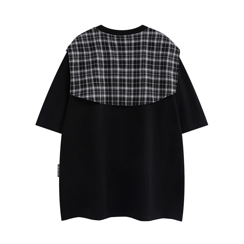 Camisas Retros Vintage Shawl Short Sleeve T-Shirt Oversize Casual Top