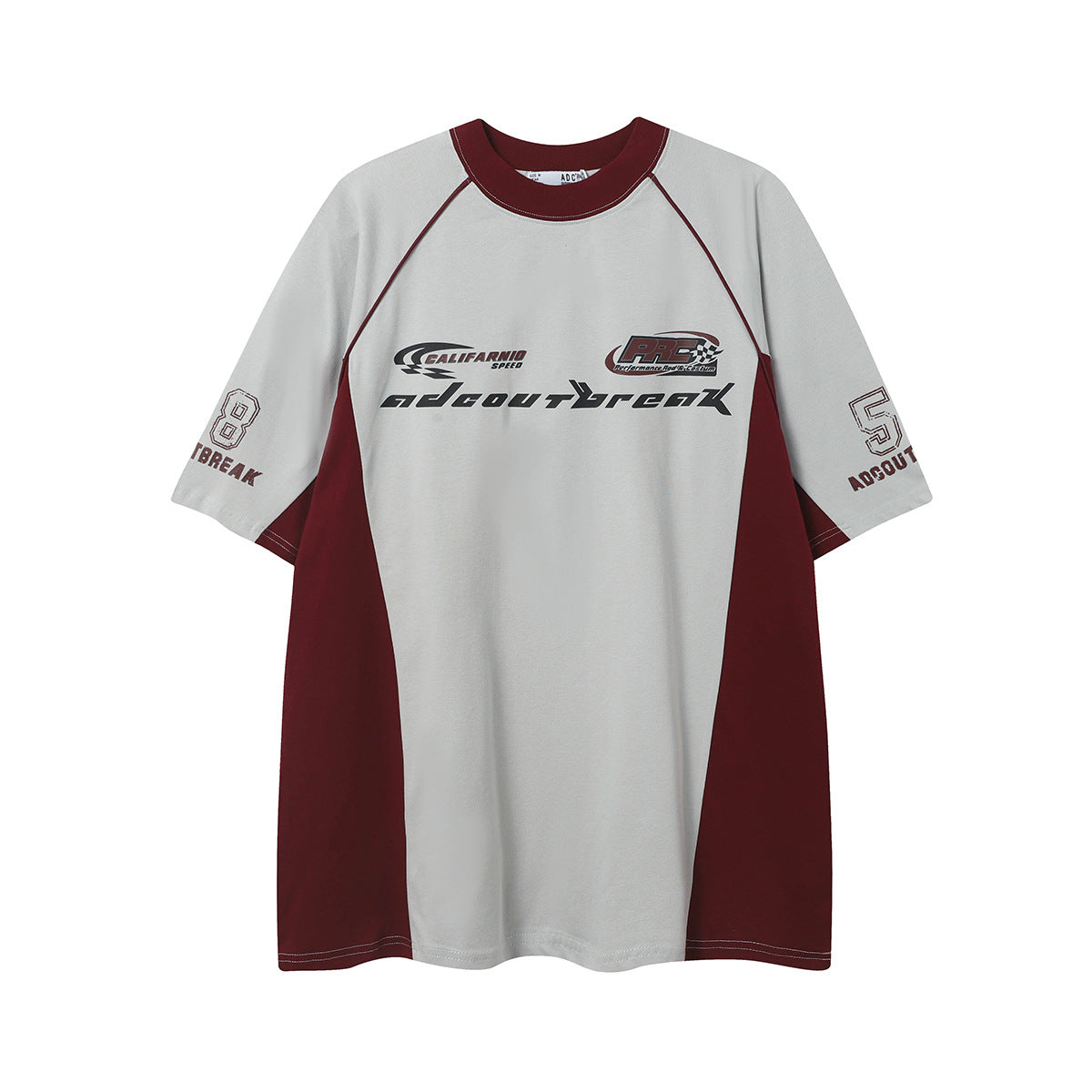 Hip Hop Clothing Summer Short Sleeve Loose Locomotive Racing Suit Sports T-Shirt Loose
