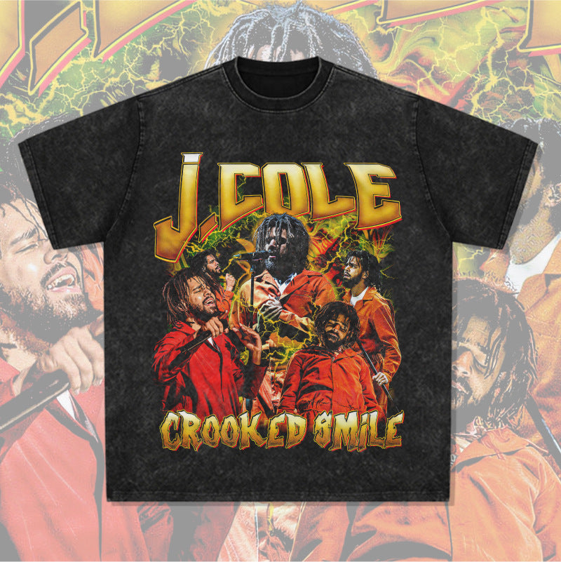 Cool t rapper vintage hip hop J. Cole print short sleeve t-shirt Vintage
