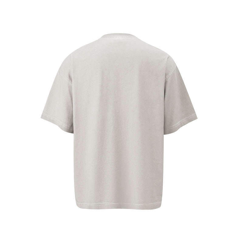 Hip hop clothing new york summer short sleeves retro washed old loose t-shirt