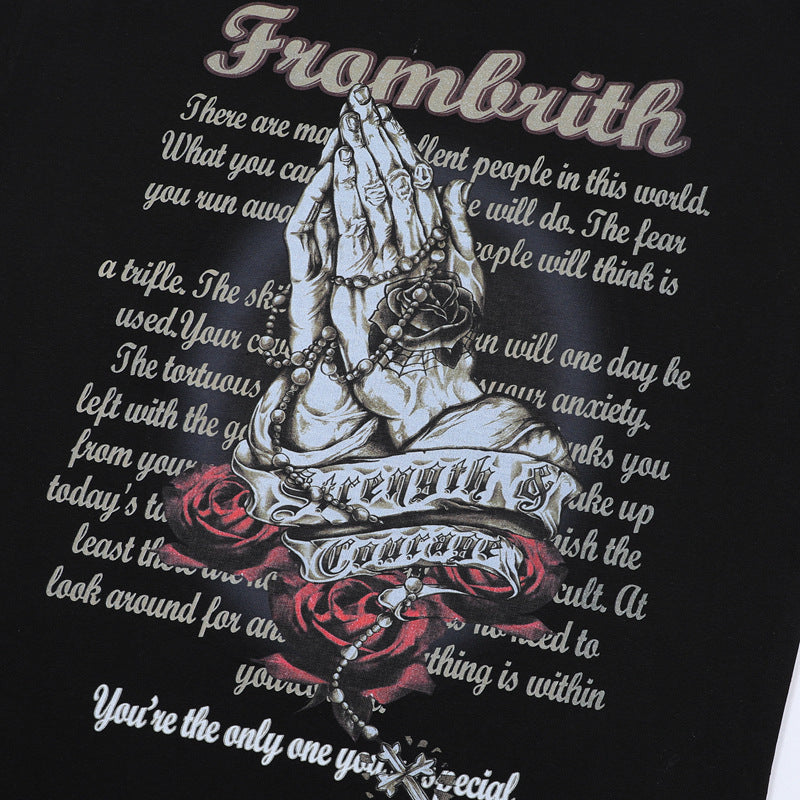 Hip hop shirt summer hip hop wash t-shirt short sleeve