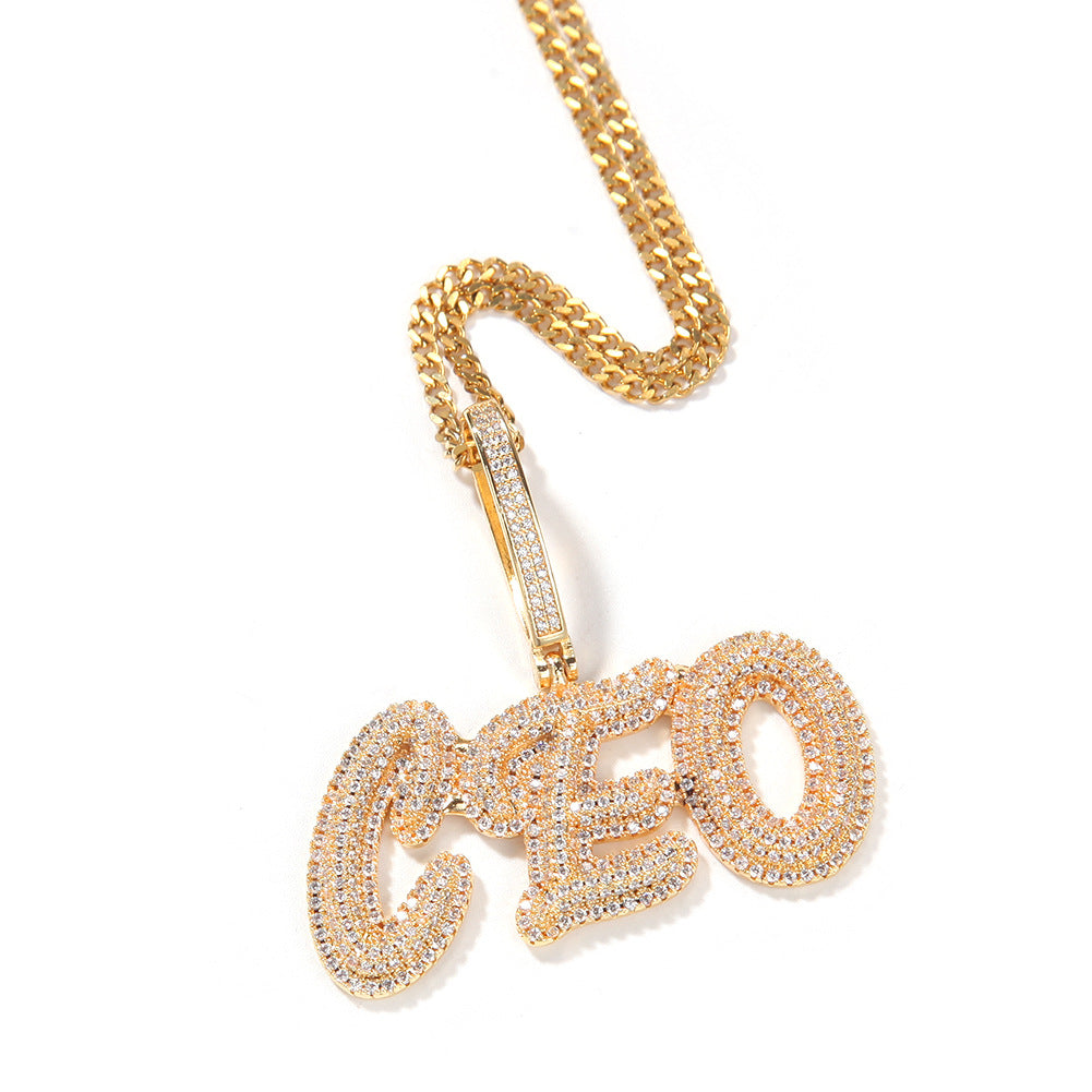 Jewelry Diamond Letter Necklace - Customized Alphabet Pieces Word Up St. Valentine's