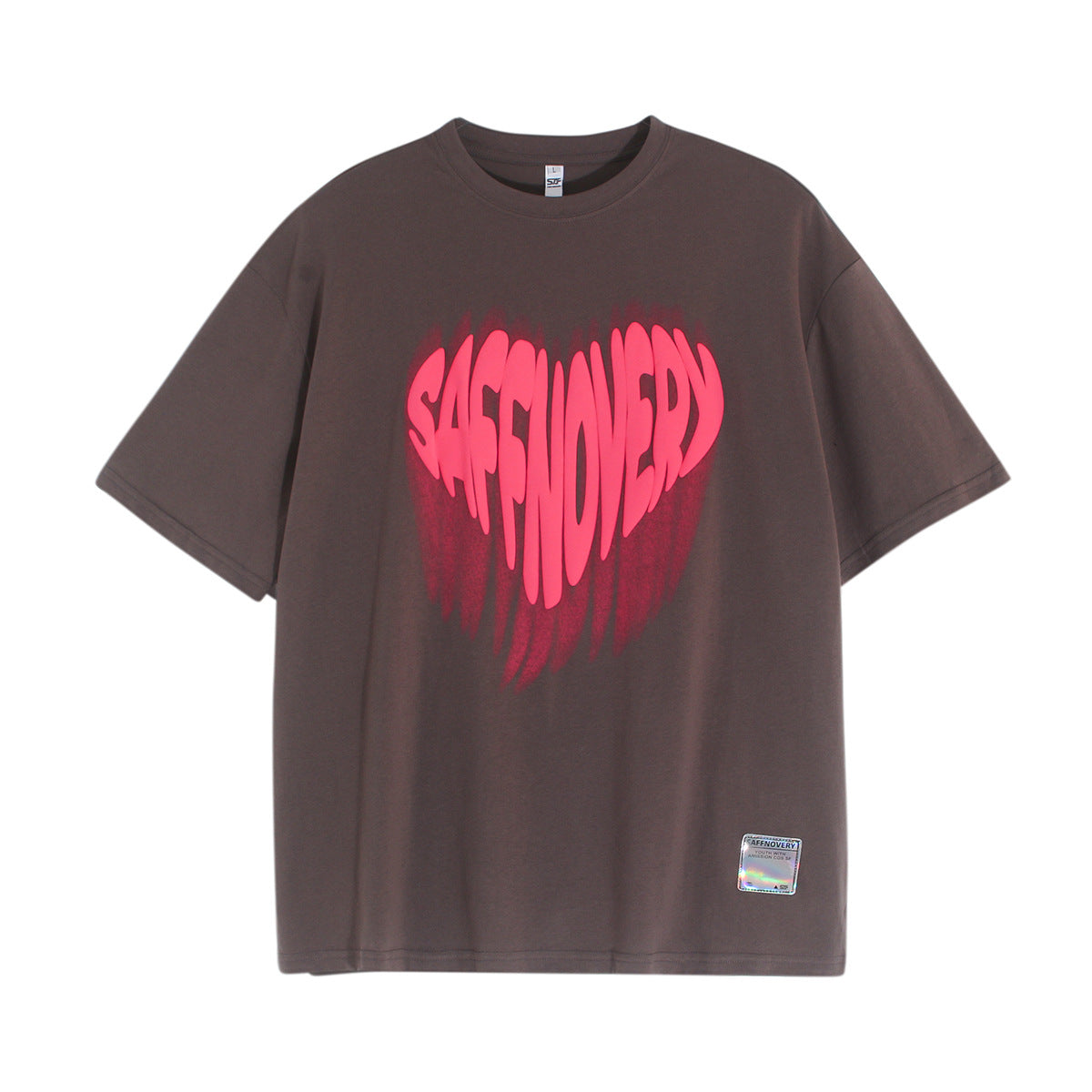 Hustle vintage t-shirt loose heart print short sleeve summer