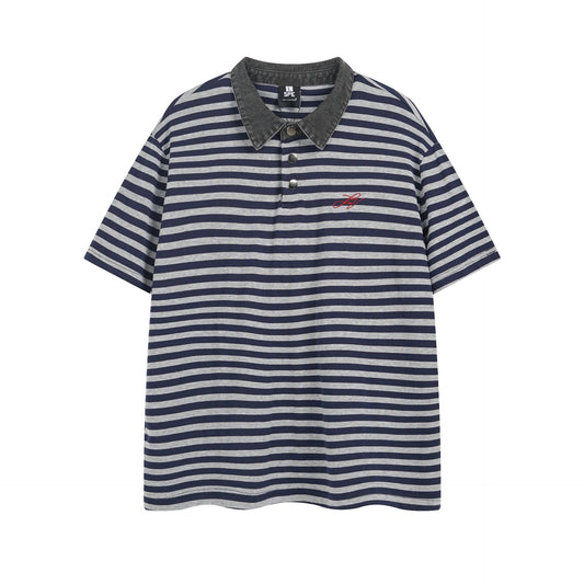 Ye T Shirt Summer Wash T-Shirt Retro Lapel Polo Shirt Short Sleeve