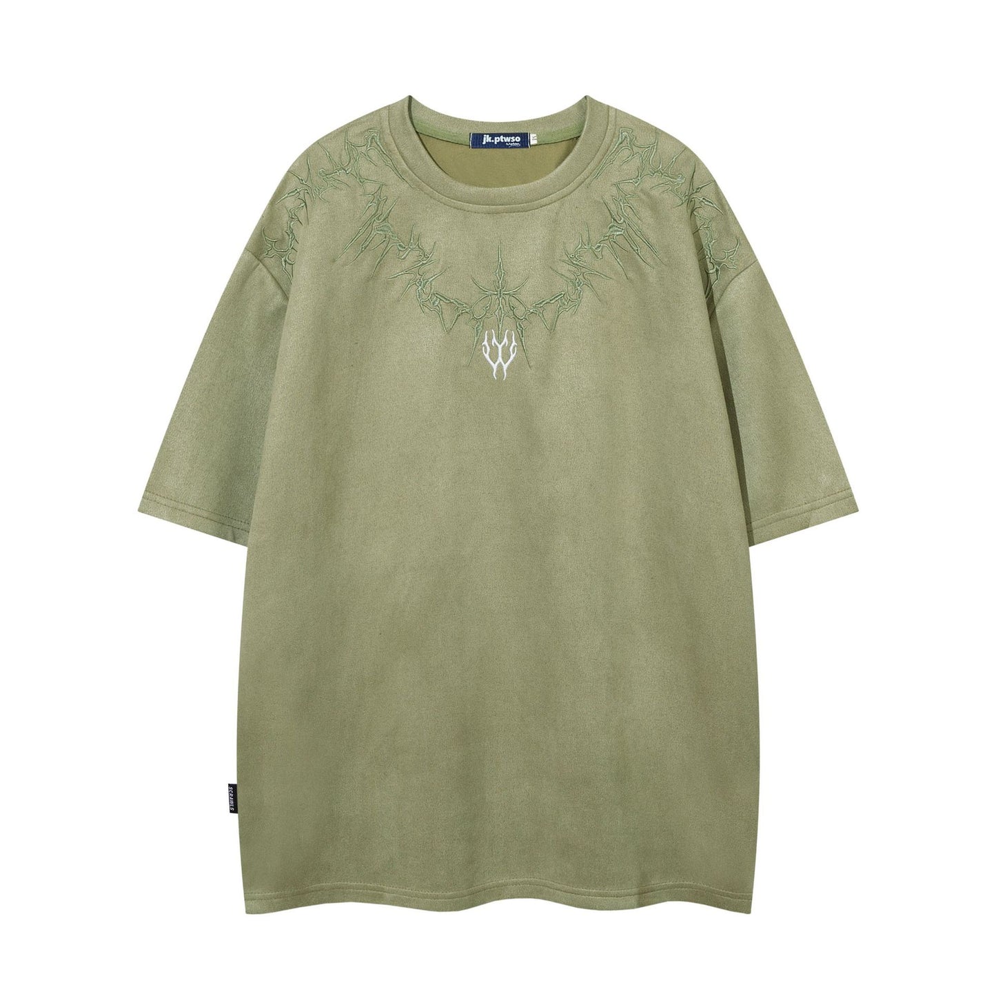 Hustle vintage t-shirt summer embroidery short sleeve t