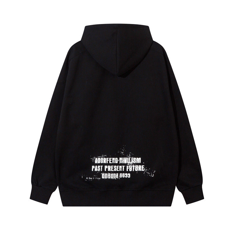 Streetwear Hoodie Hip Hop Alphabet Print Hooded Sweater Fall Loose Hoodie Jacket