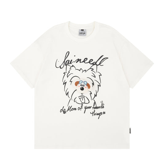 Distorted vintage short-sleeved t-shirt summer oversize casual top