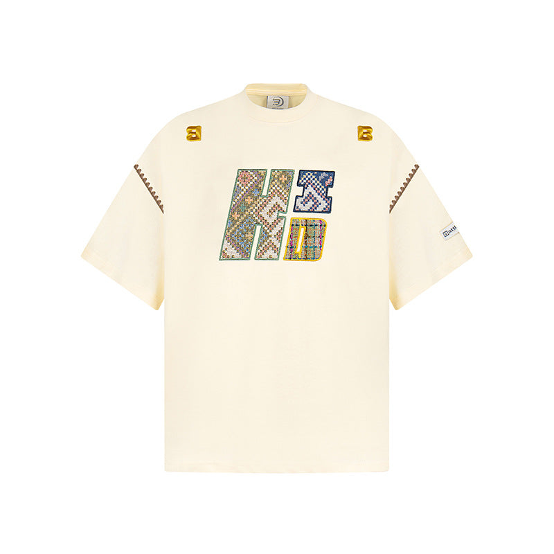 Hip Hop Clothes New York Vintage Embroidered Crew Neck Short Sleeve T-Shirt Summer Loose Top