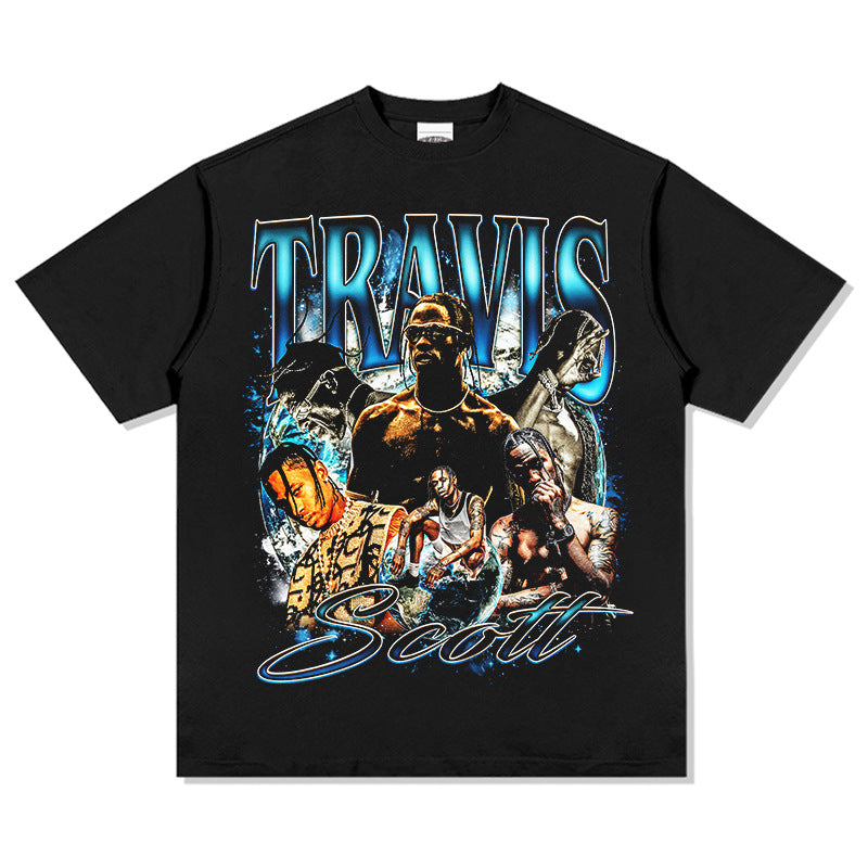 New york hip hop shop vintage hip hop scott ts print short sleeve t-shirt