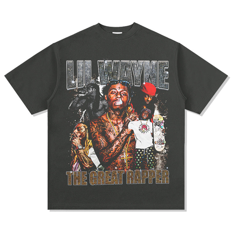 Marcas streetwear usa vintage ilwayne print short sleeve t-shirt