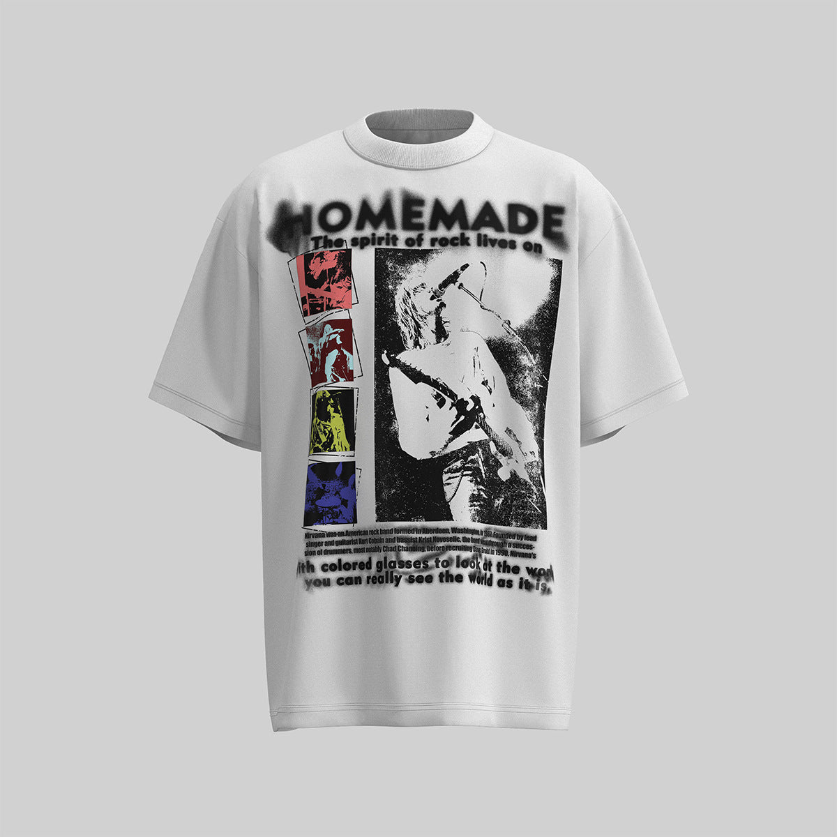 Retro Style Shirt For Men Summer Vintage Graffiti Print Short Sleeve T-Shirt