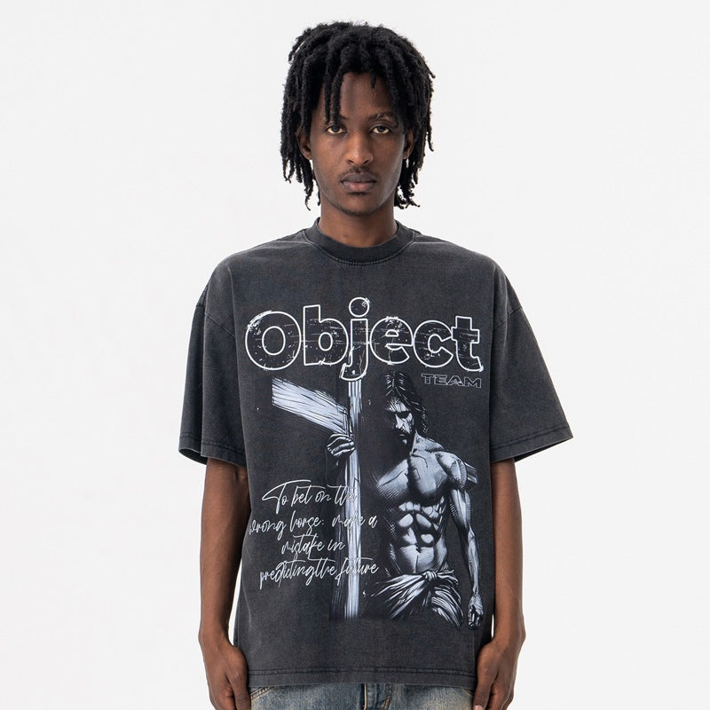 Vintage College Shirts Summer Crew Neck Short Sleeve T-Shirt