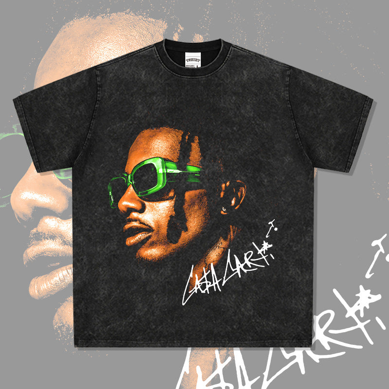 Streetwear masculino vintage hip hop PlayboiCarti print short sleeve t-shirt