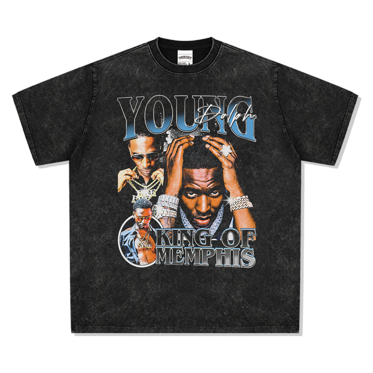 Marcas streetwear usa hip hop young dolphin Young Dolph print short sleeve t-shirt