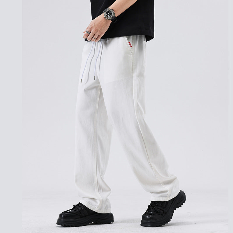 Men Casual Pants Retro Jeans Men Spring and Autumn Loose Straight Wide Legs