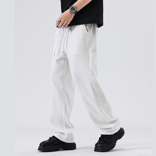 Men Casual Pants Retro Jeans Men Spring and Autumn Loose Straight Wide Legs