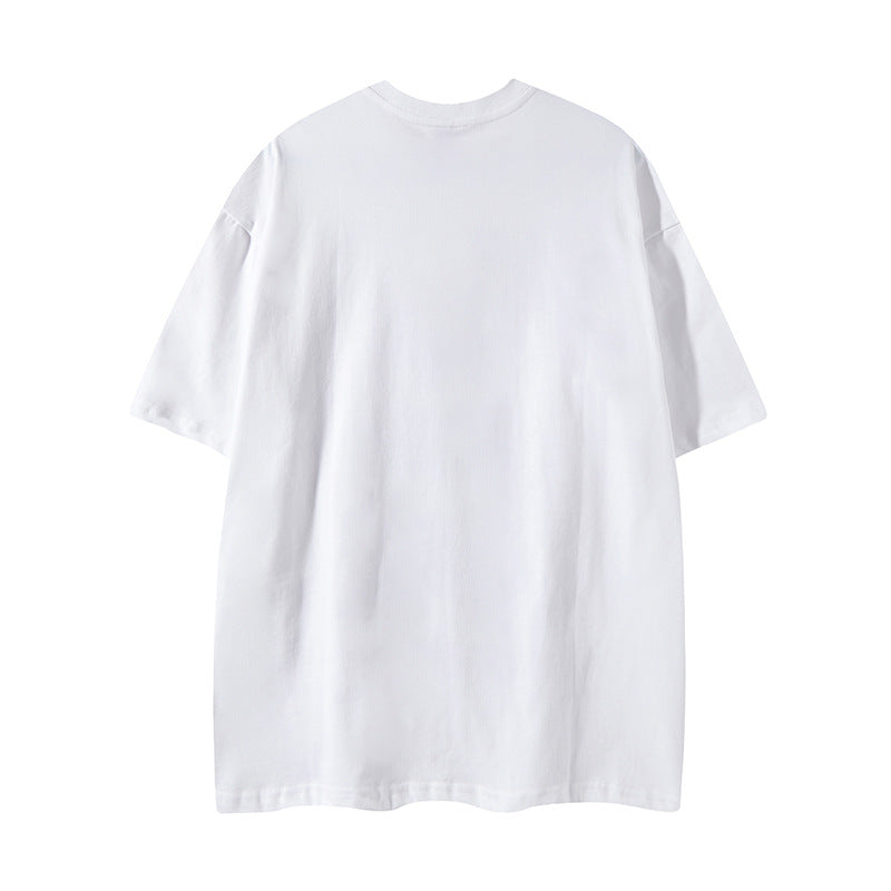Distorted vintage summer retro washed old short sleeve t-shirt