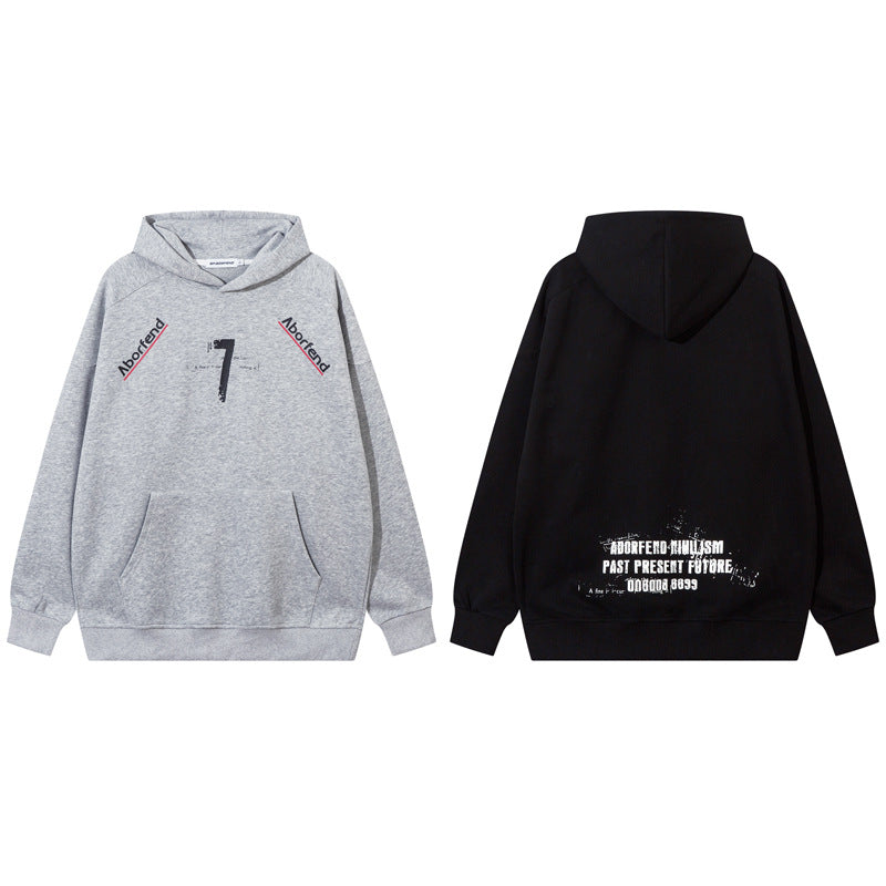 Streetwear Hoodie Hip Hop Alphabet Print Hooded Sweater Fall Loose Hoodie Jacket