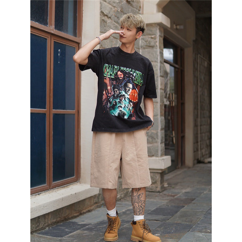 Film Star T Shirt Ace Agent Movie Short Sleeve Loose Retro American Print T-shirt