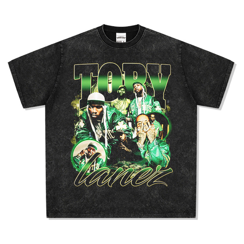 Marcas streetwear usa vintage hip hop anita anitta print short sleeve t-shirt
