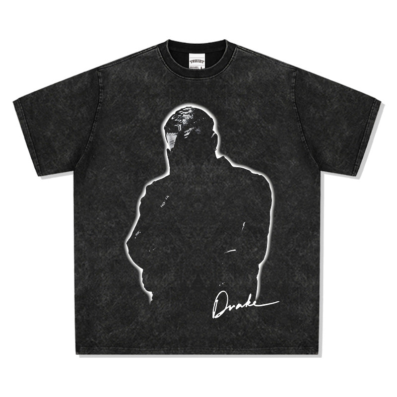 Streetwear Masculino Hip Hop Drake DRAKE Print Short Sleeve T-Shirt Vintage