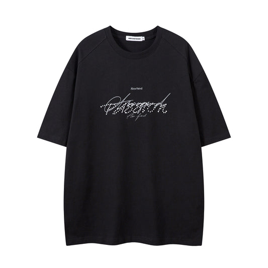 Distorted vintage short-sleeved t-shirt summer loose casual top