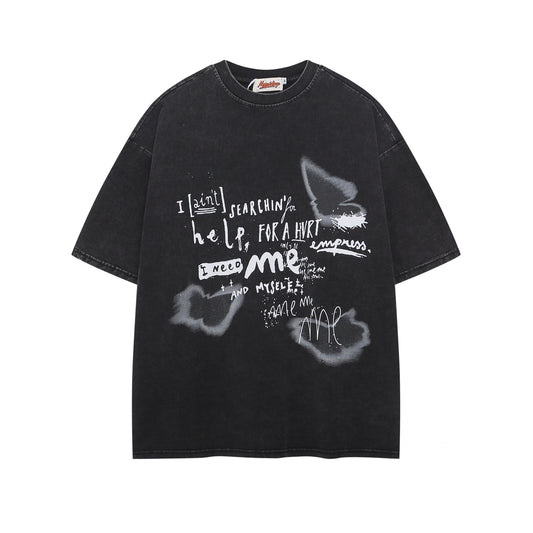 Hip hop clothing new york summer short sleeve vintage wash t-shirt