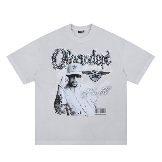 Vic Streetwear Portrait Print Summer Short Sleeve T-Shirt
