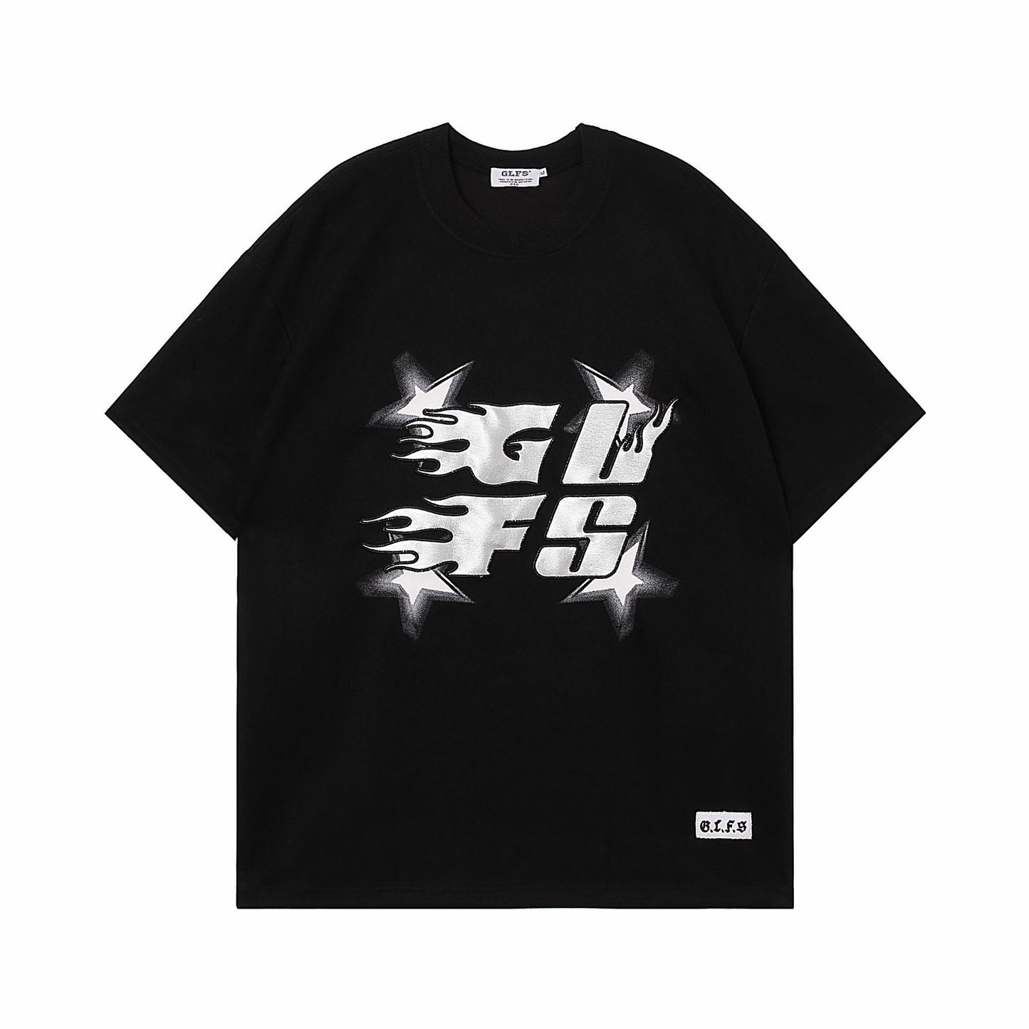 Unisex T-shirts Summer Embroidery Men's Loose Crew Neck Short Sleeve T-Shirt