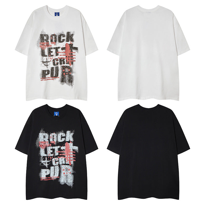 Nyc 1990 Shirt Retro Hip Hop Alphabet Short Sleeve T-Shirt