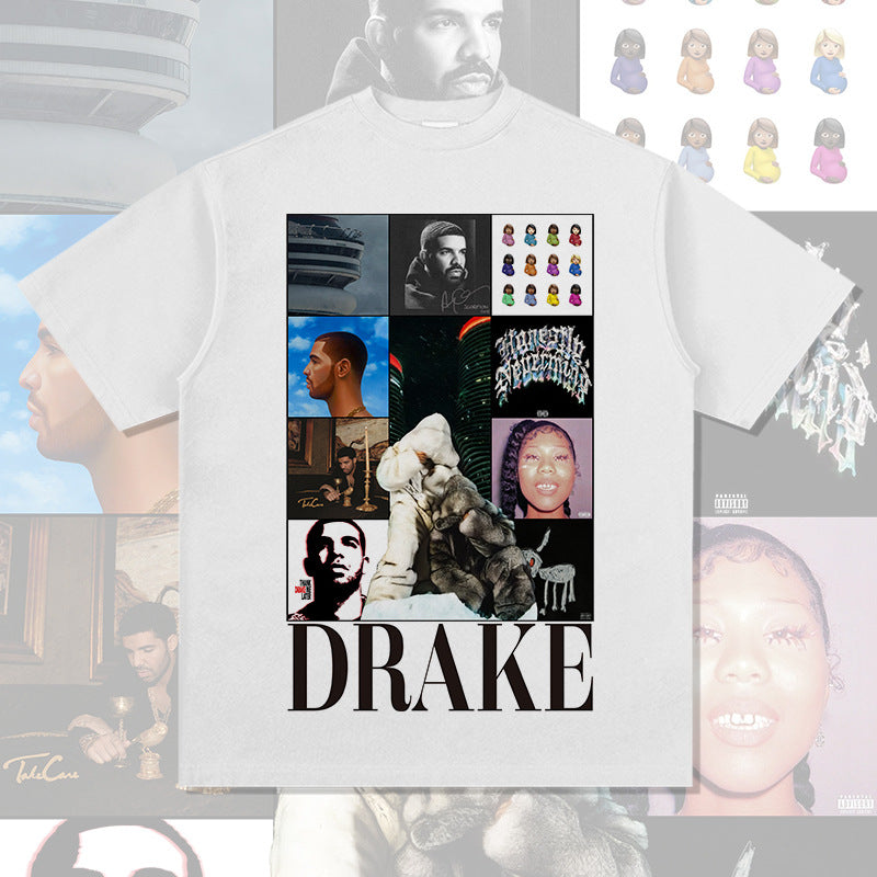New york hip hop shop vintage hip hop DRAKE Drake SSS4U print short sleeve t-shirt