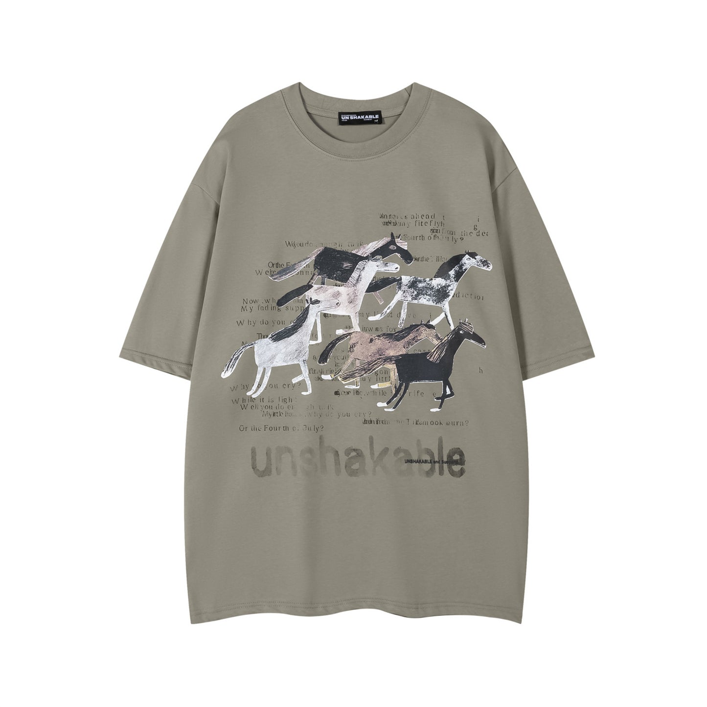 Distorted vintage short-sleeved t-shirt summer oversize casual top
