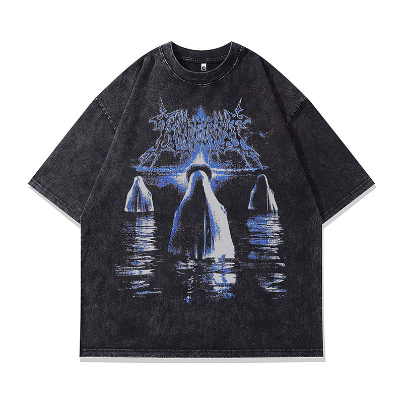 Ropa Vintage Hombre Vintage Print Short Sleeve T-Shirt