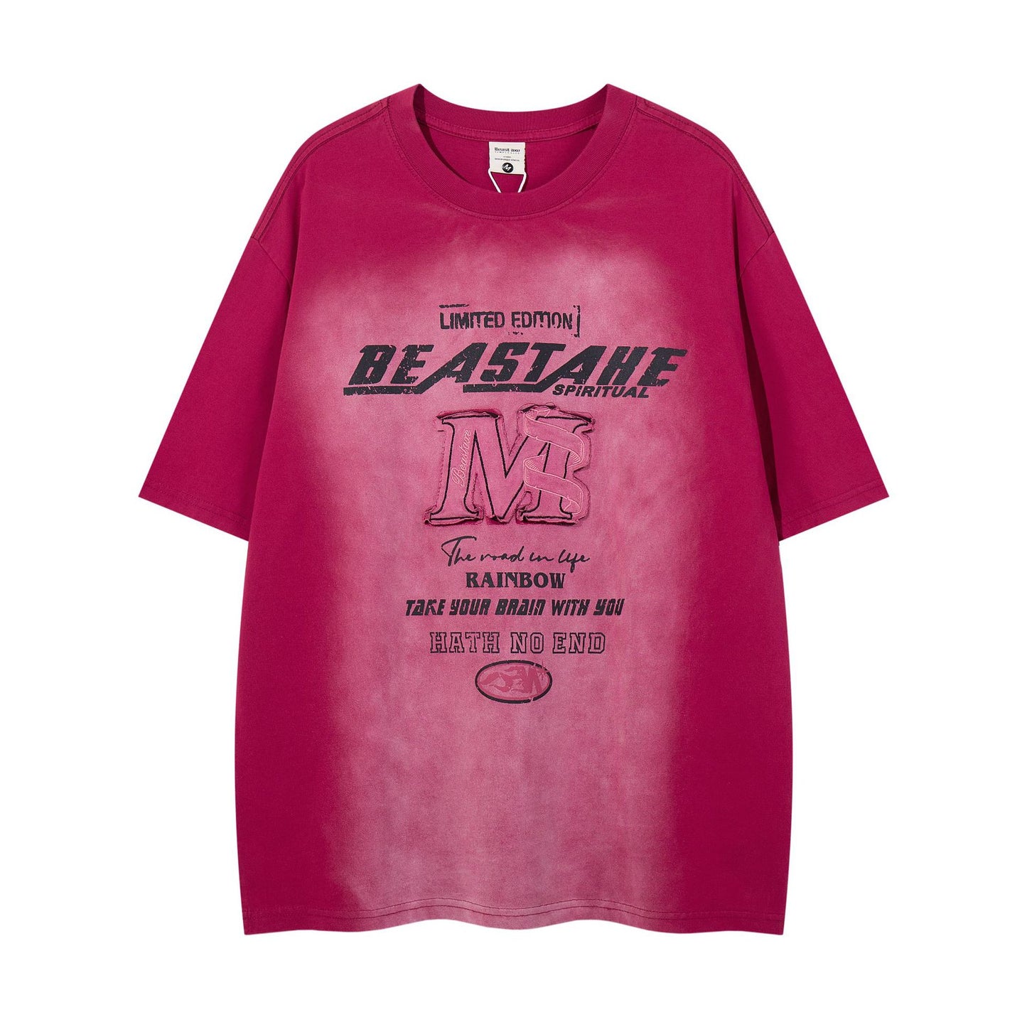 Hustle vintage summer embroidered t-shirt short sleeves